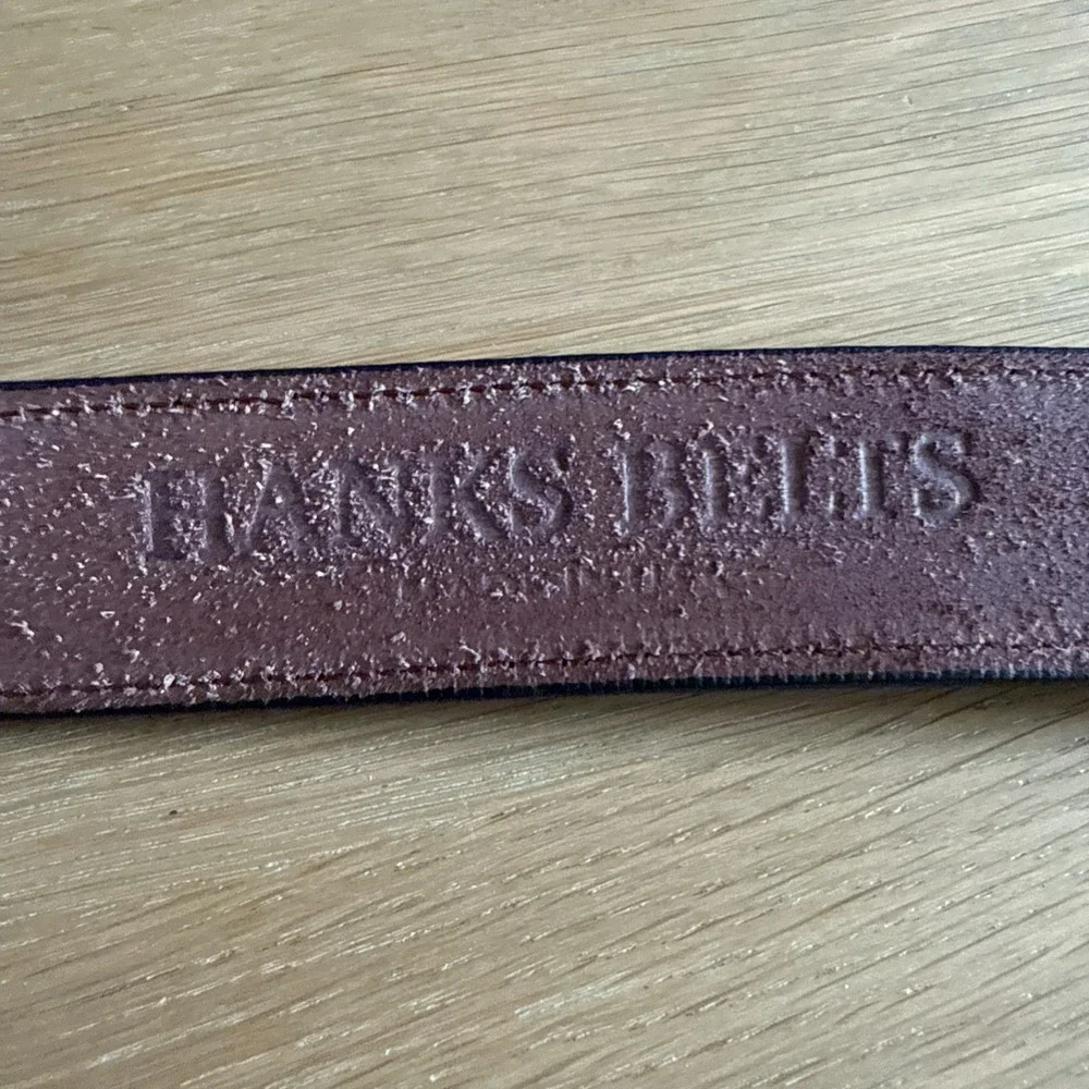 Hanks Belts Dark Brown Leather Belt Size 42 Made in USA Model 2425